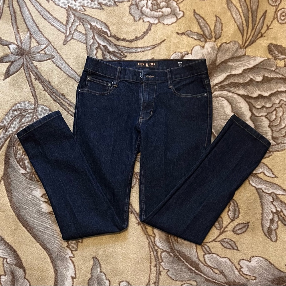 Ring Of Fire Jeans Slim Fit Jeans Size 30 Dark Indigo Good Condition